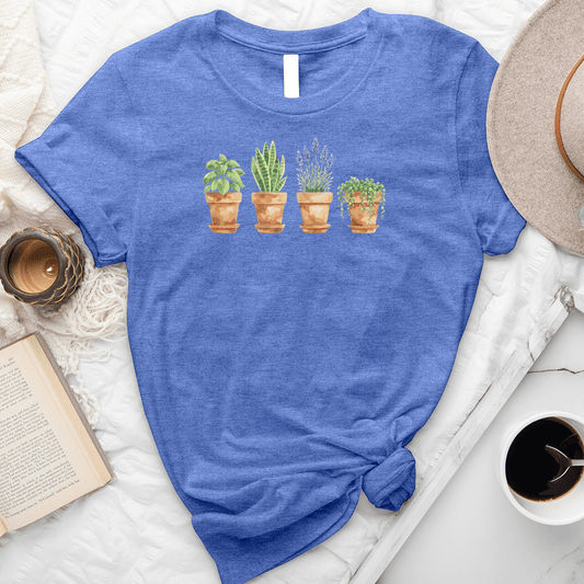 Watercolor Potted Plant Pals Unisex Tee