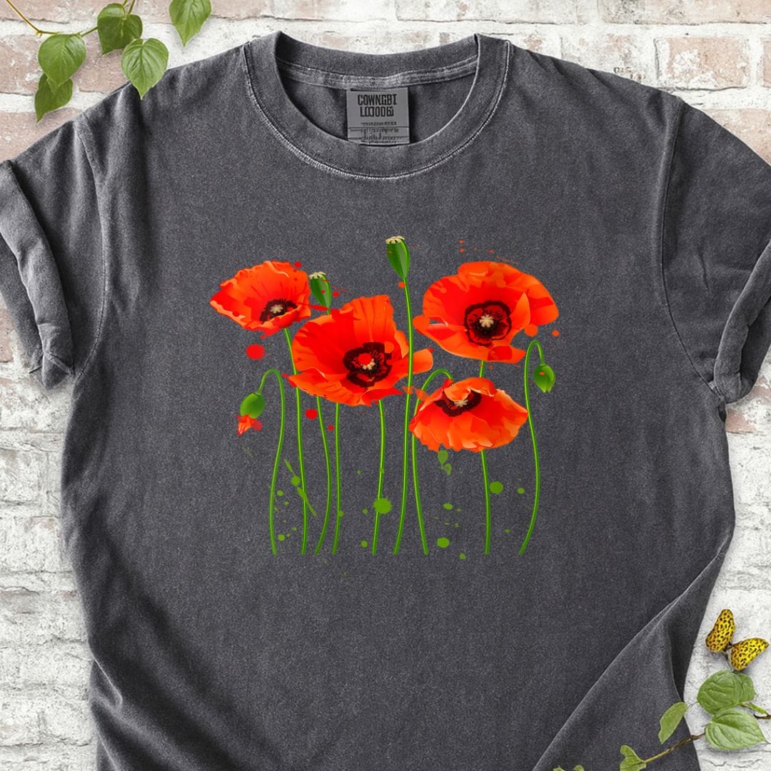 Watercolor Red Poppy Flower T-Shirt