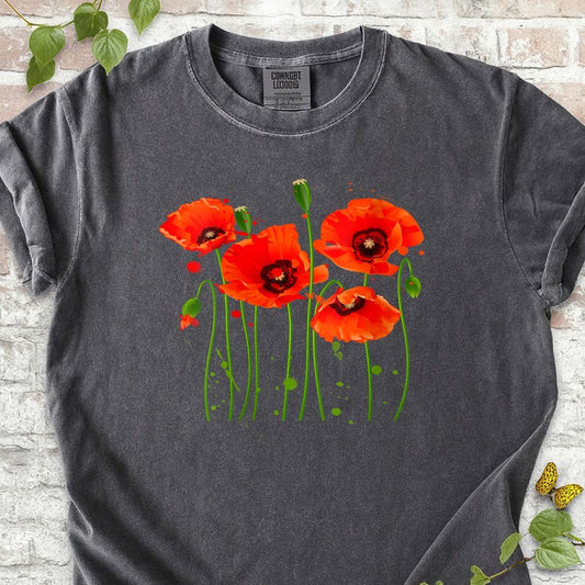 Watercolor Red Poppy Flower T-Shirt