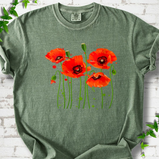 Watercolor Red Poppy Flower T-Shirt
