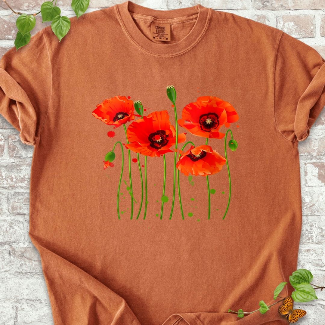 Watercolor Red Poppy Flower T-Shirt