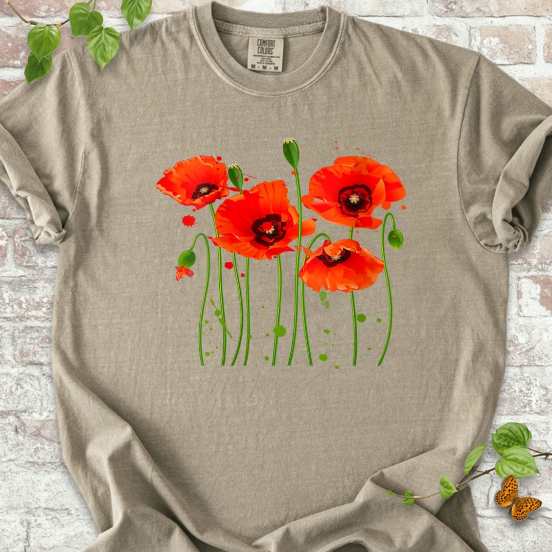 Watercolor Red Poppy Flower T-Shirt
