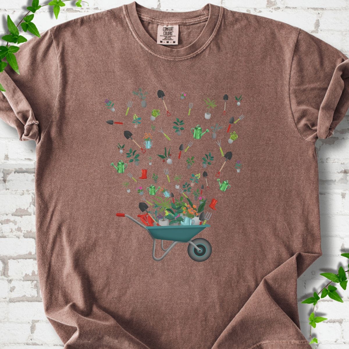 Wheelbarrow With Garden Tools T-Shirt