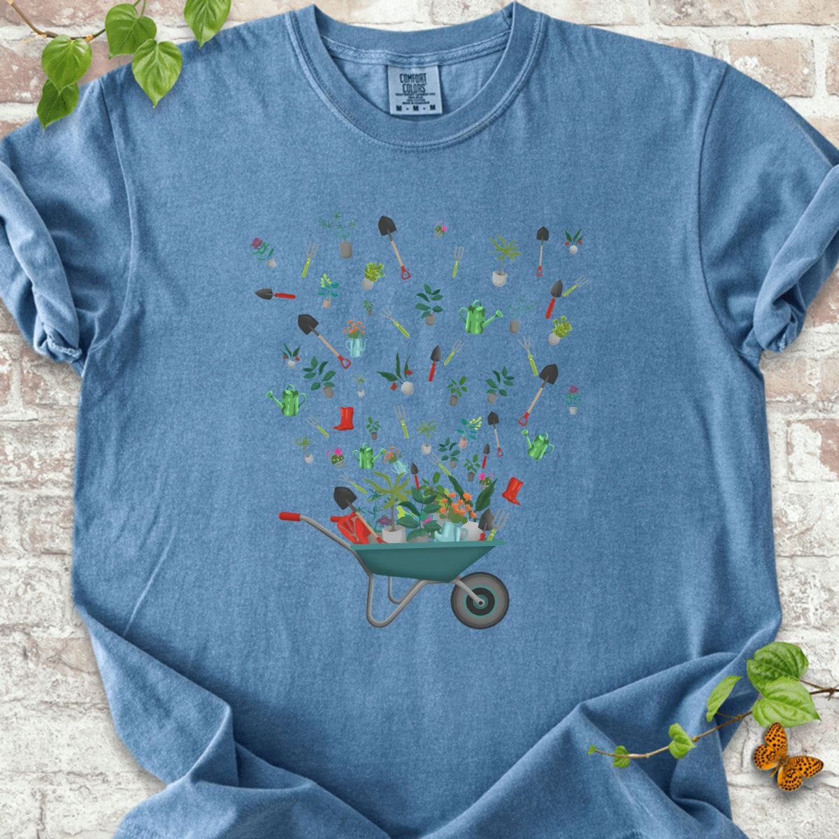 Wheelbarrow With Garden Tools T-Shirt