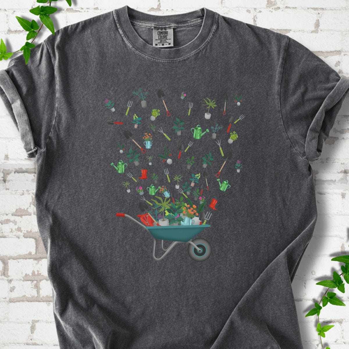 Wheelbarrow With Garden Tools T-Shirt
