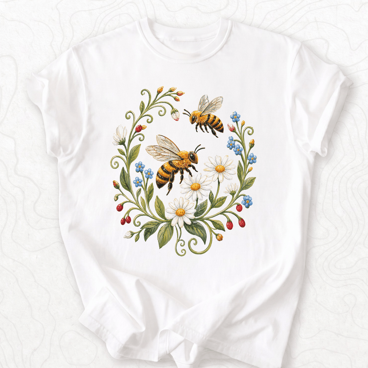 Bee Flower Wreath T-shirt