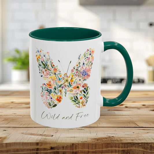 Wild and Free Floral Butterfly Mug (11/15oz)