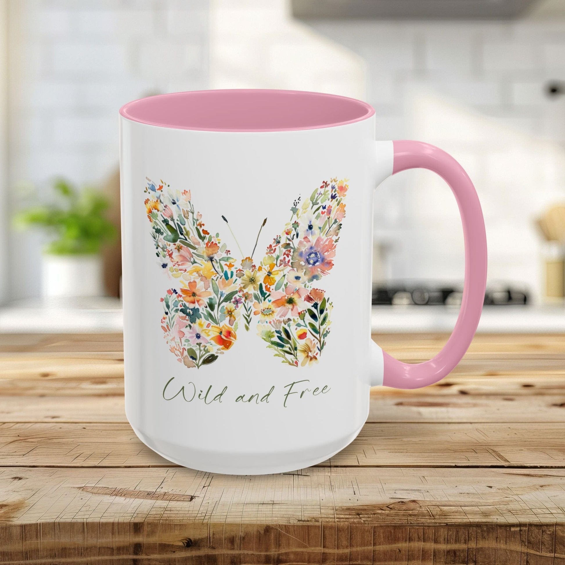 Wild and Free Floral Butterfly Mug (11/15oz)