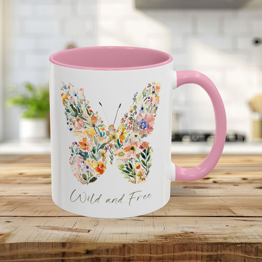 Wild and Free Floral Butterfly Mug (11/15oz)