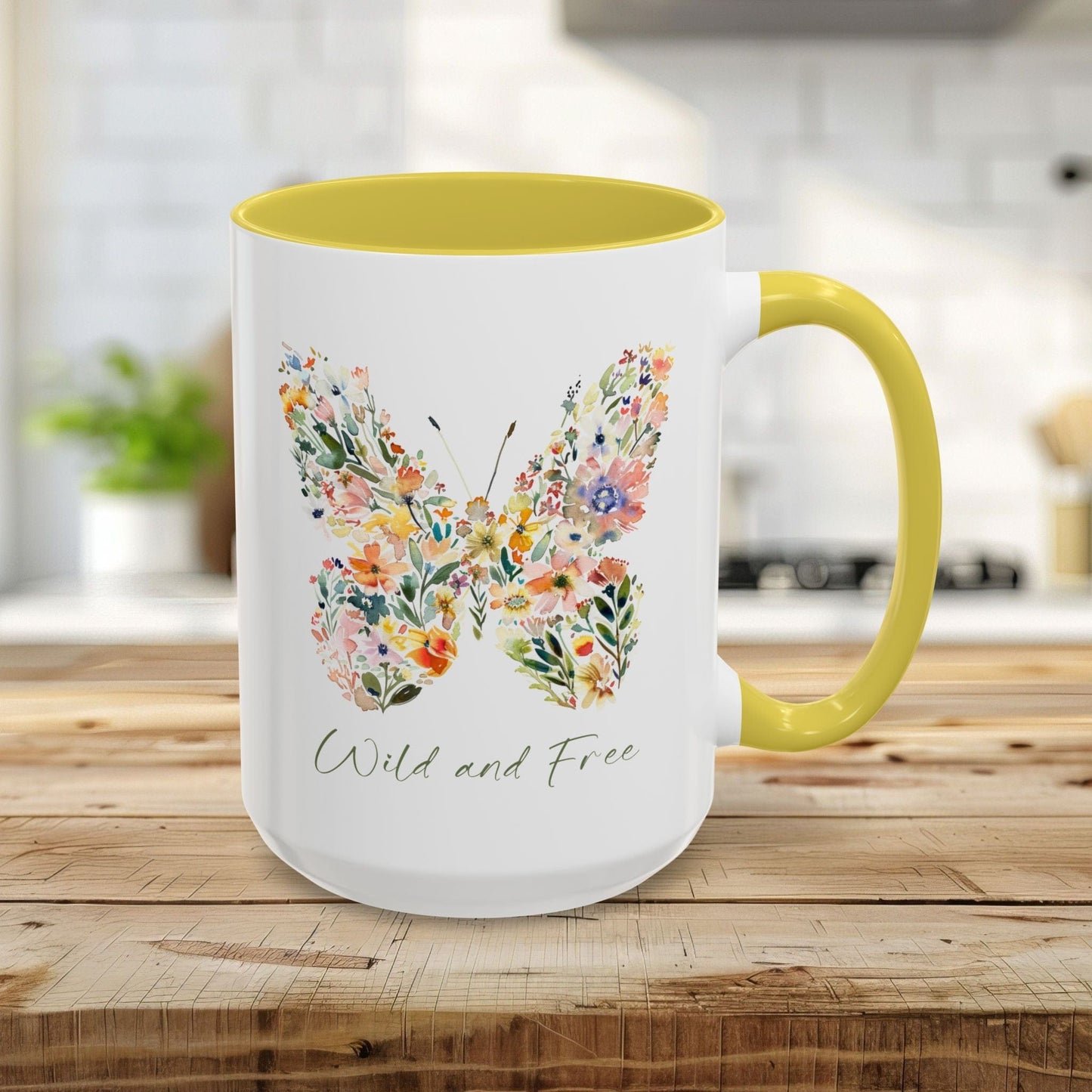 Wild and Free Floral Butterfly Mug (11/15oz)