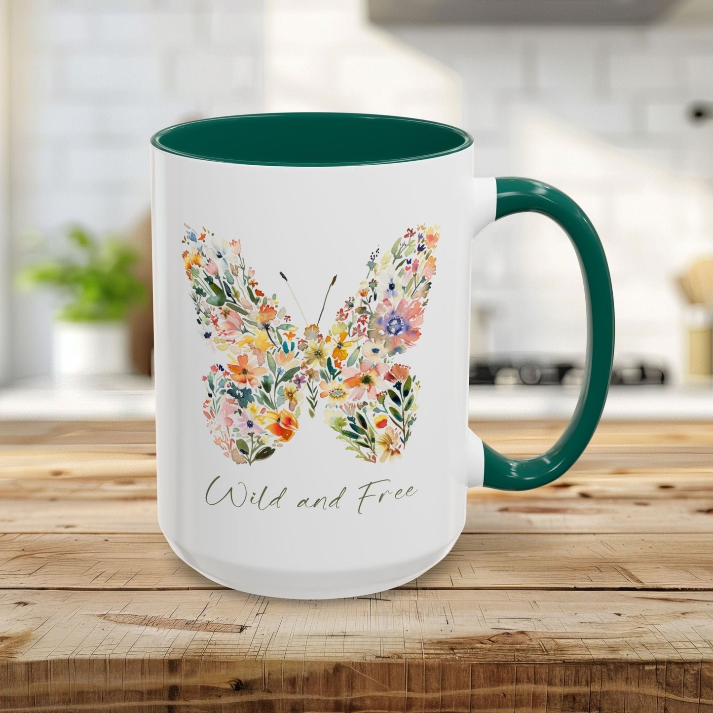 Wild and Free Floral Butterfly Mug (11/15oz)