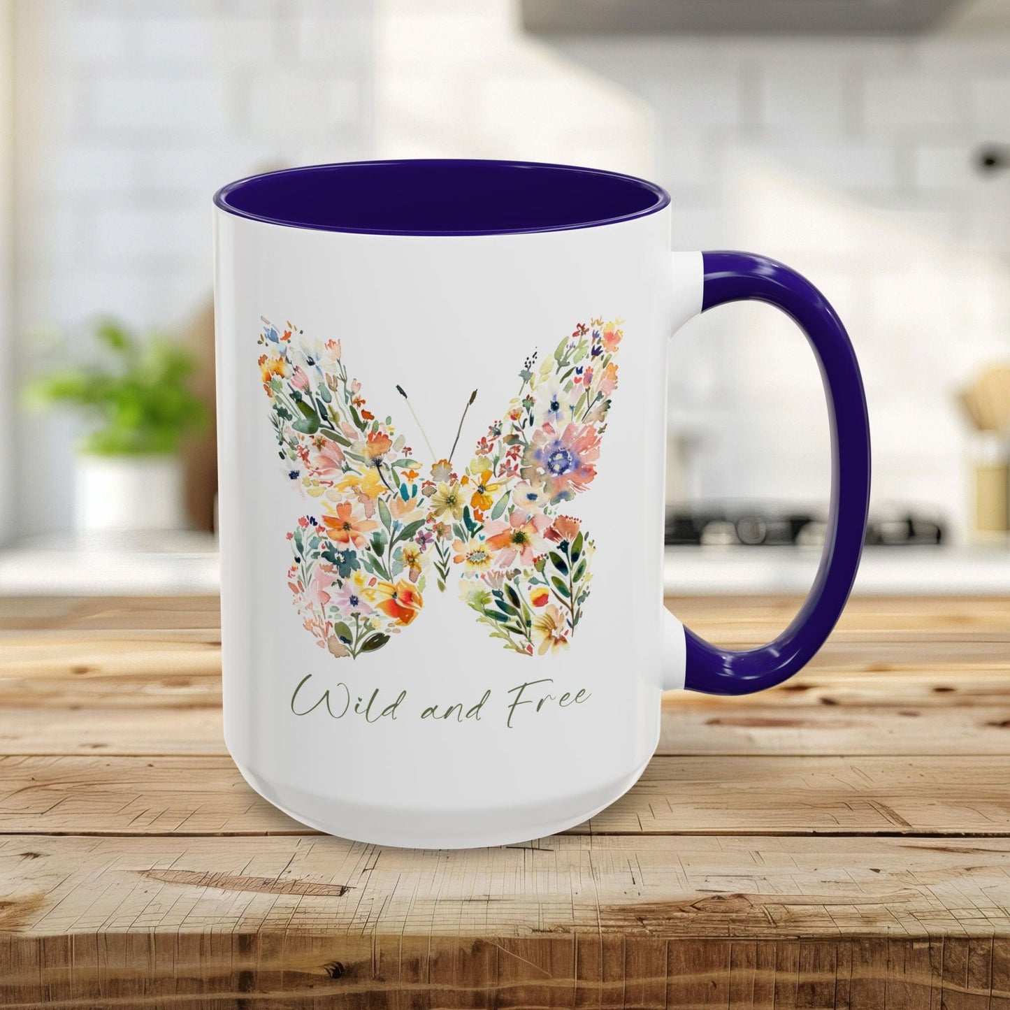 Wild and Free Floral Butterfly Mug (11/15oz)