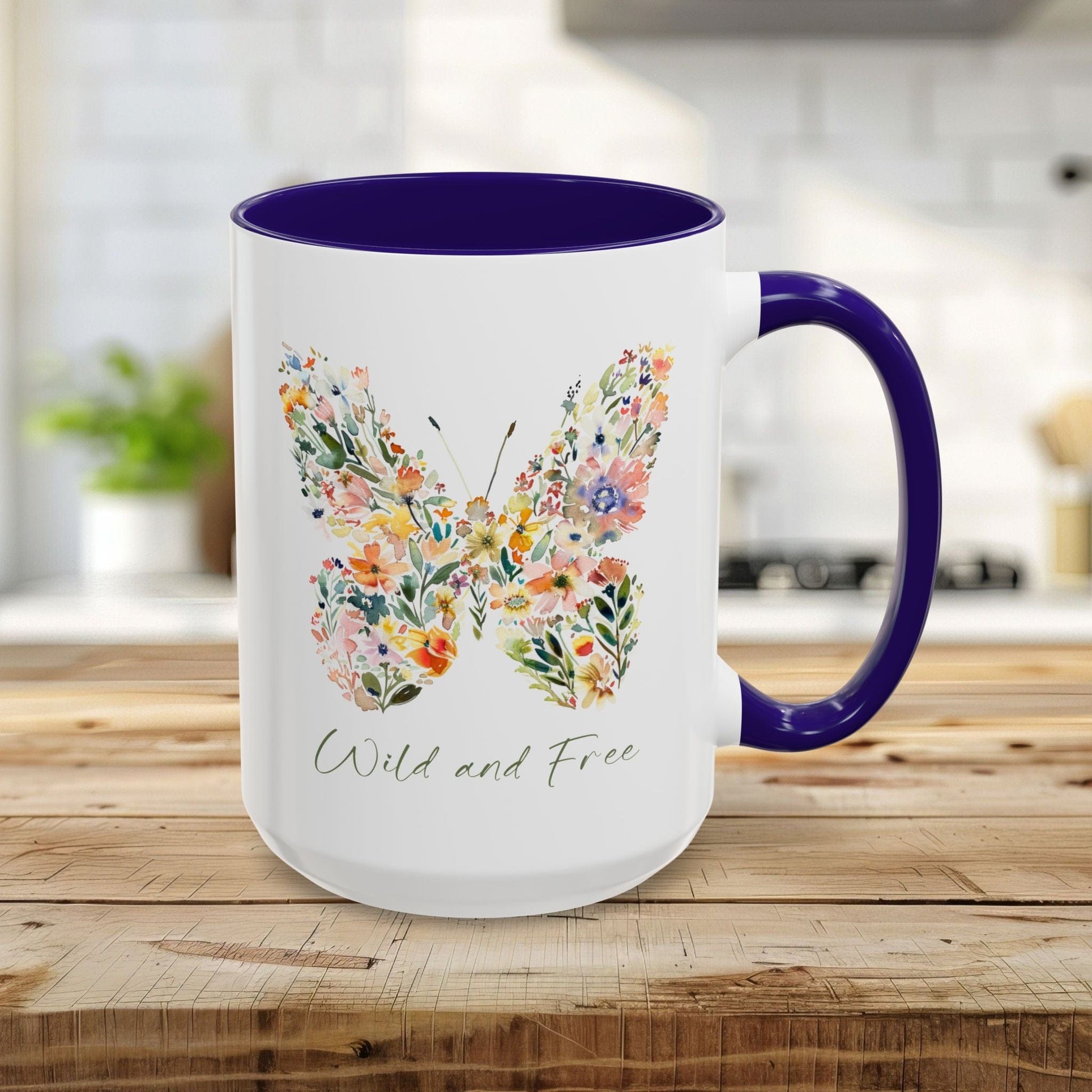 Wild and Free Floral Butterfly Mug (11/15oz)
