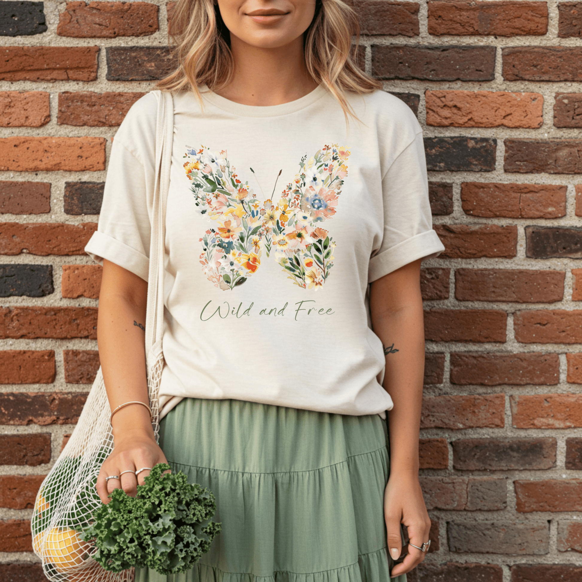 Wild and Free Floral Butterfly T-Shirt