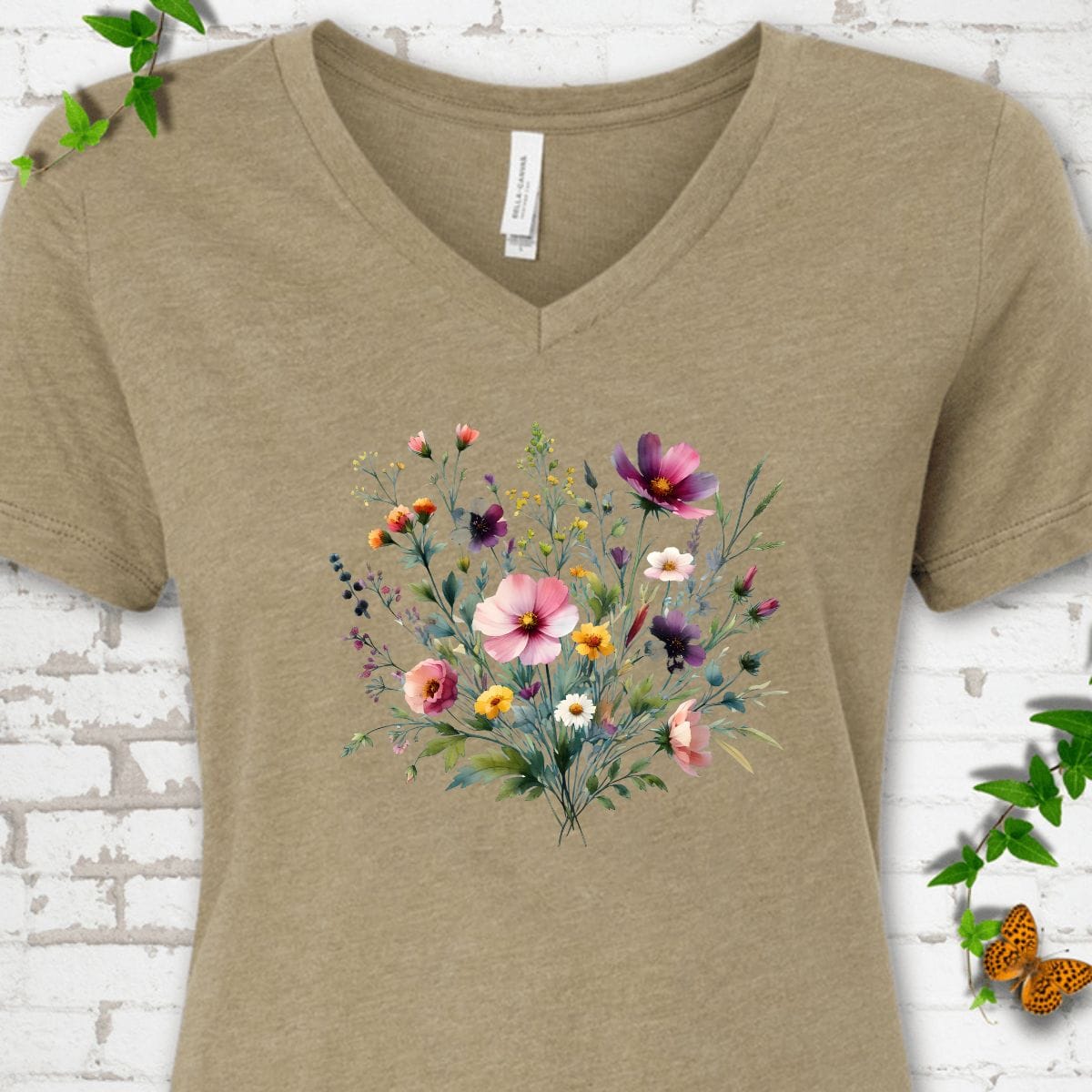 Wildflower Bouquet V-Neck T-Shirt