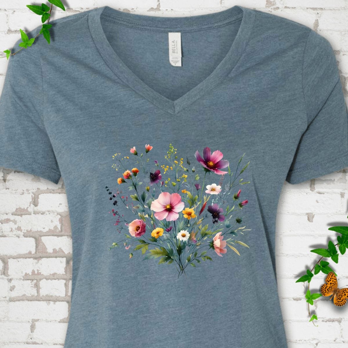 Wildflower Bouquet V-Neck T-Shirt
