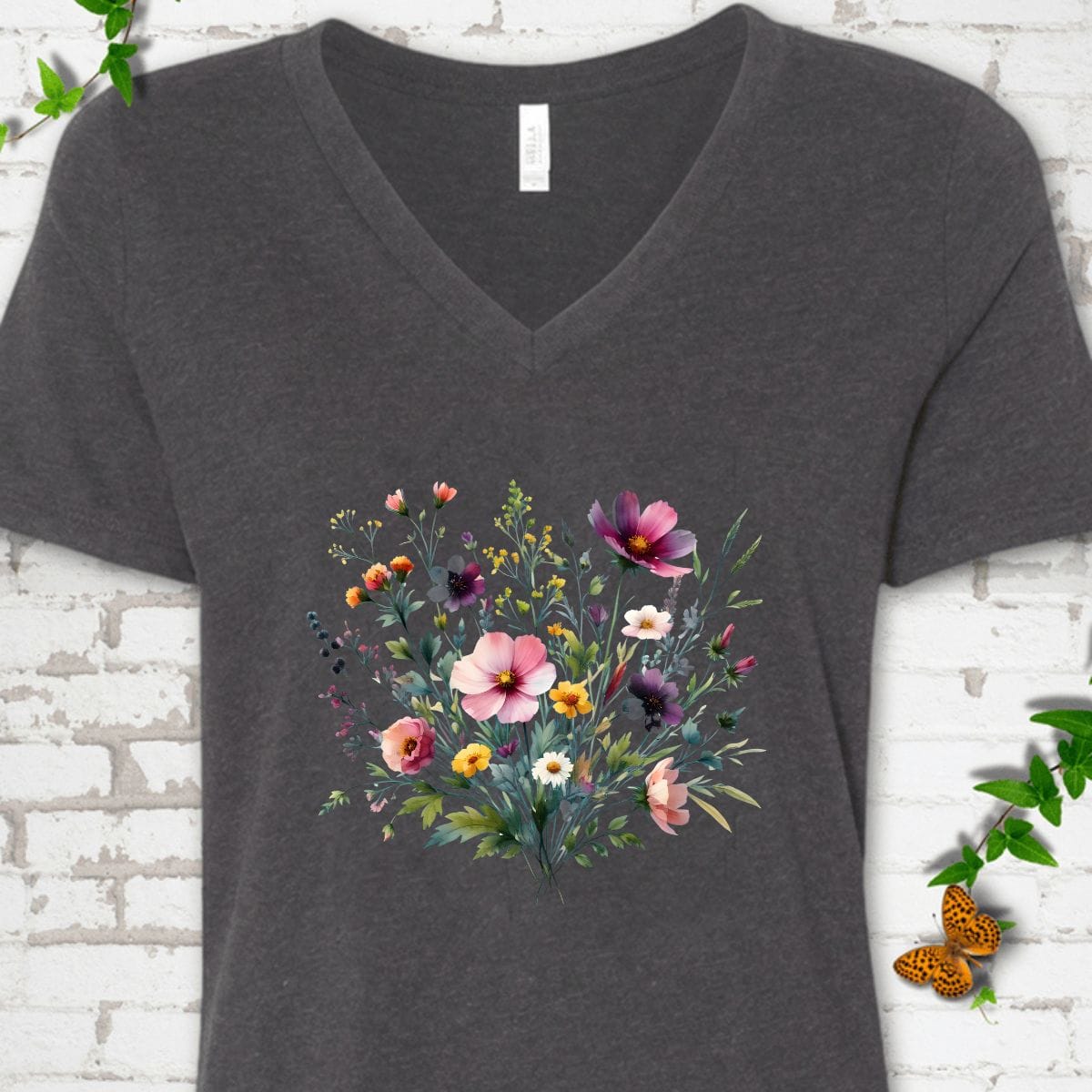 Wildflower Bouquet V-Neck T-Shirt