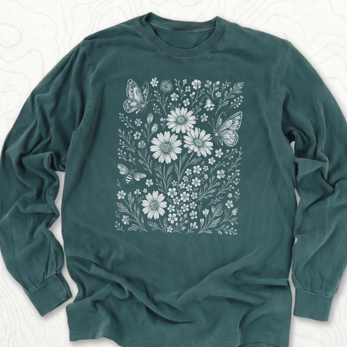 Wildflower Butterflies LS T-shirt