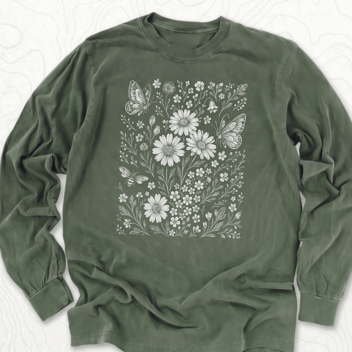 Wildflower Butterflies LS T-shirt