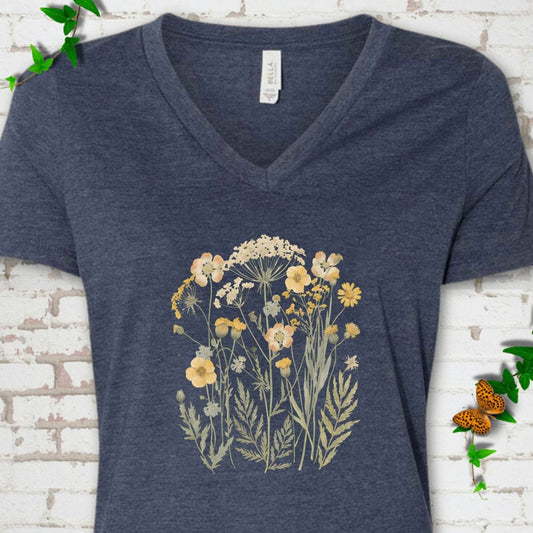 Wildflower Garden V-Neck T-Shirt