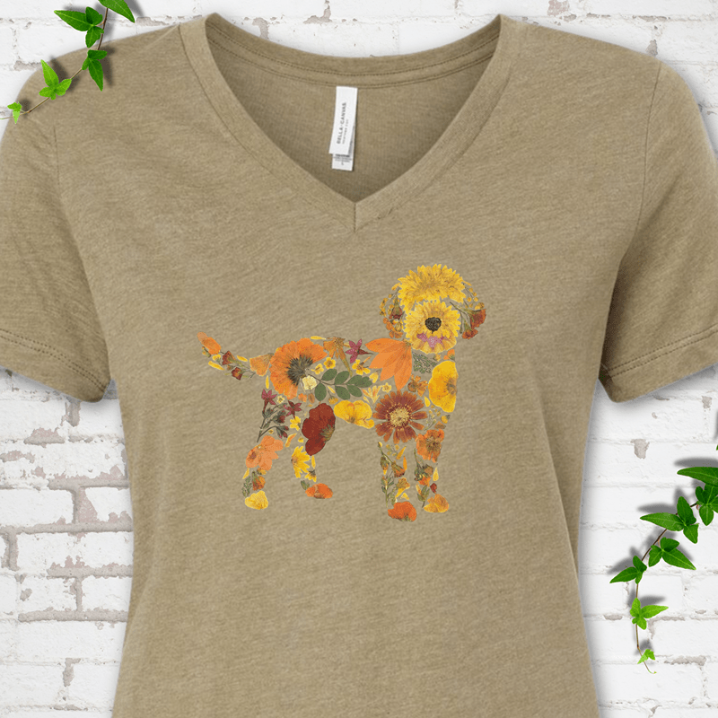 Wildflower Goldendoodle V-Neck T-Shirt