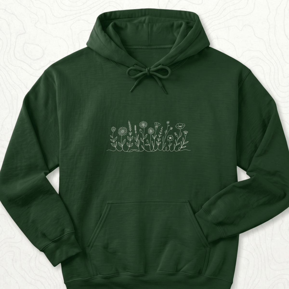 Wildflower Line Art Hoodie