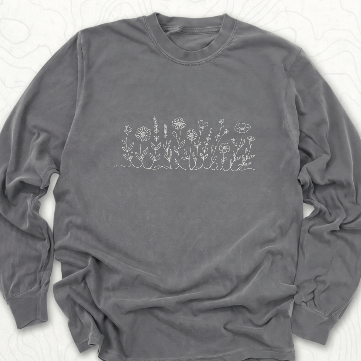 Wildflower Line Art LS T-shirt