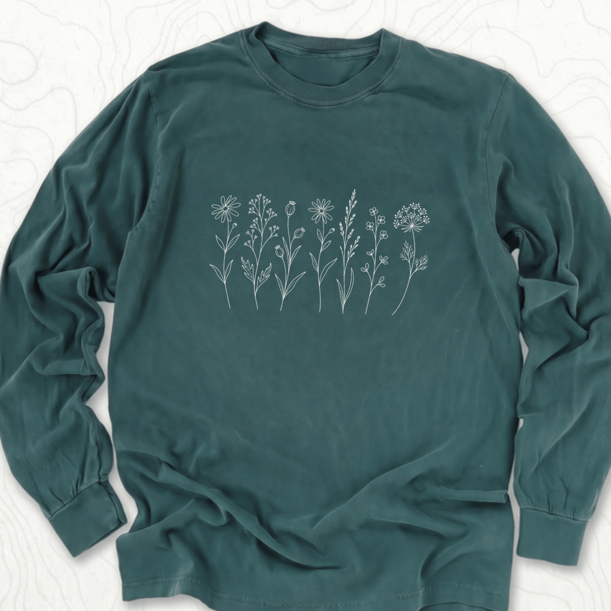 Wildflower Line Art LS T-shirt