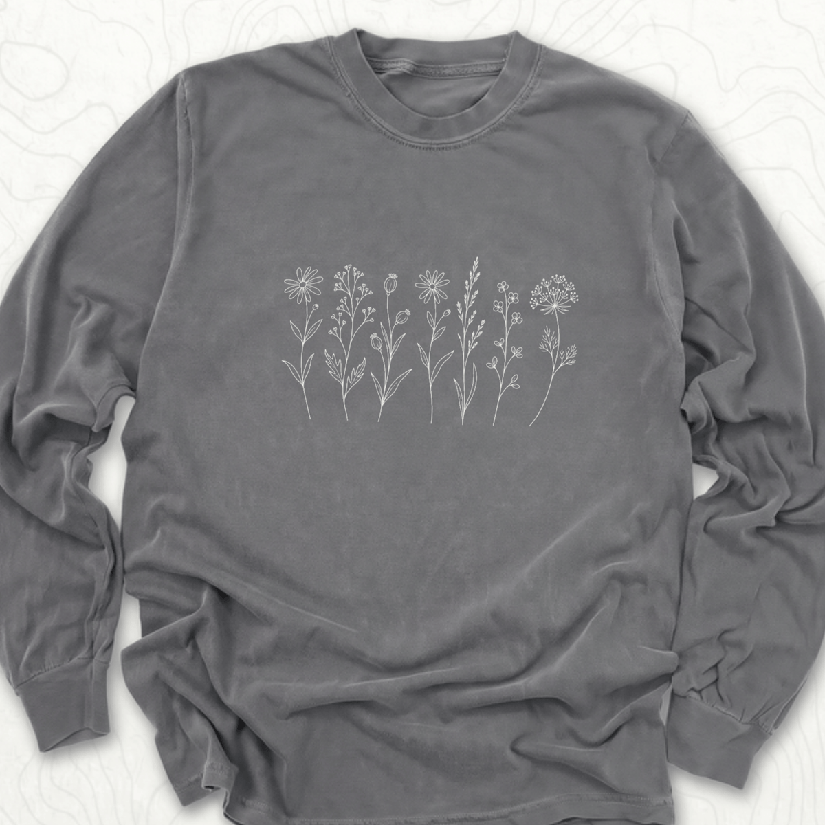 Wildflower Line Art LS T-shirt