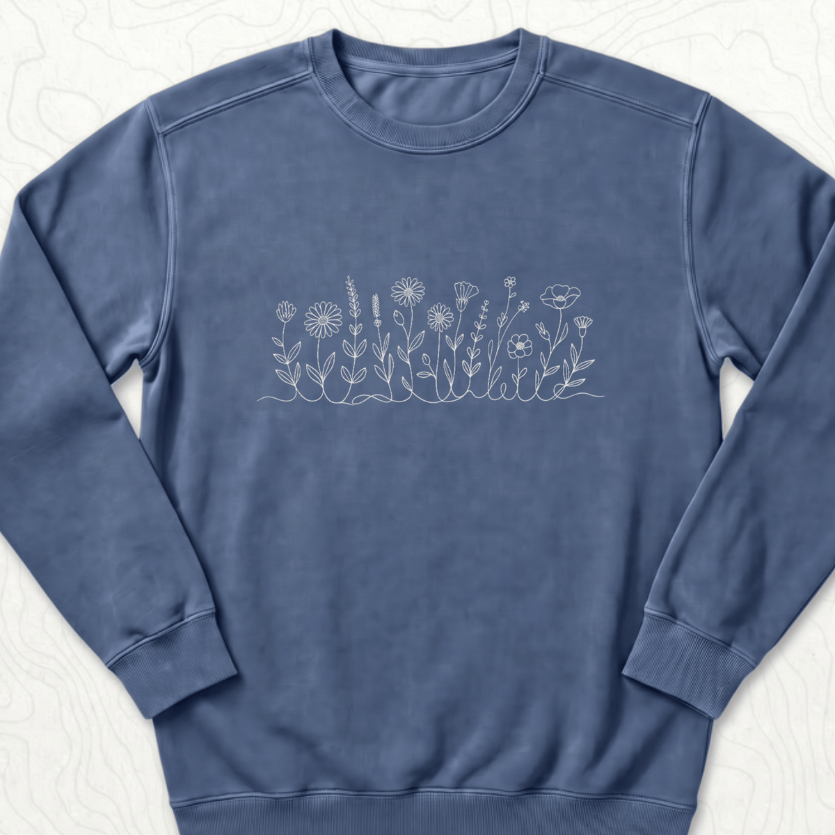 Wildflower Line Art Sweatshirt