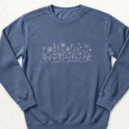 Wildflower Line Art Sweatshirt