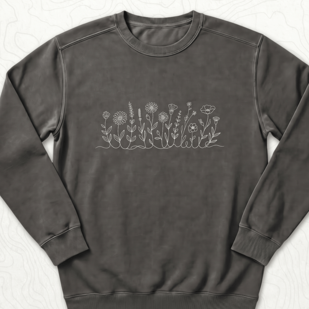 Wildflower Line Art Sweatshirt