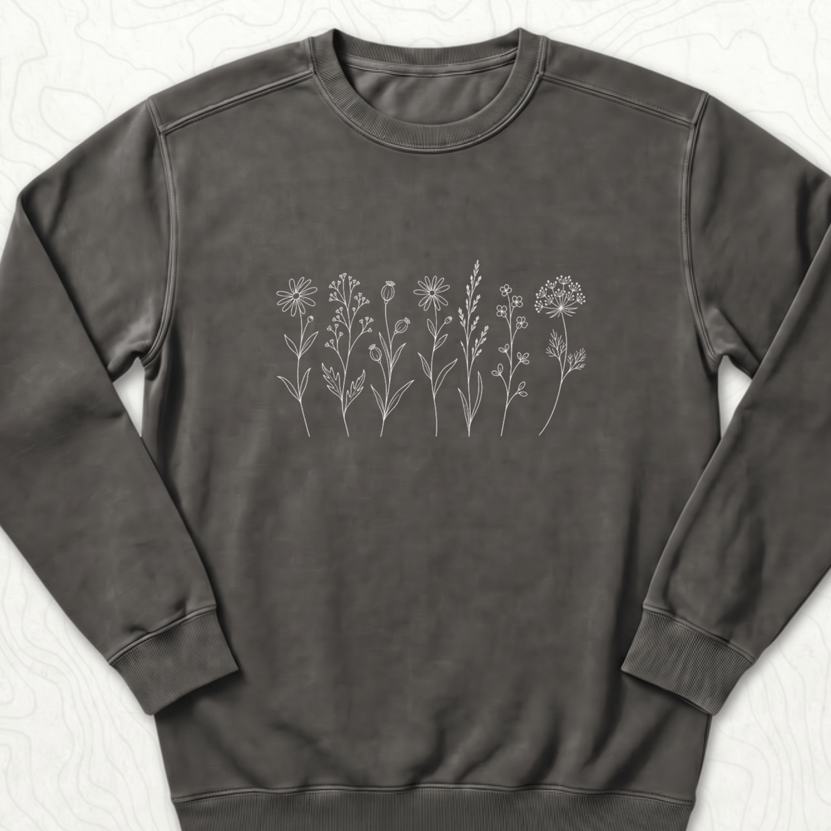 Wildflower Line Art Sweatshirt