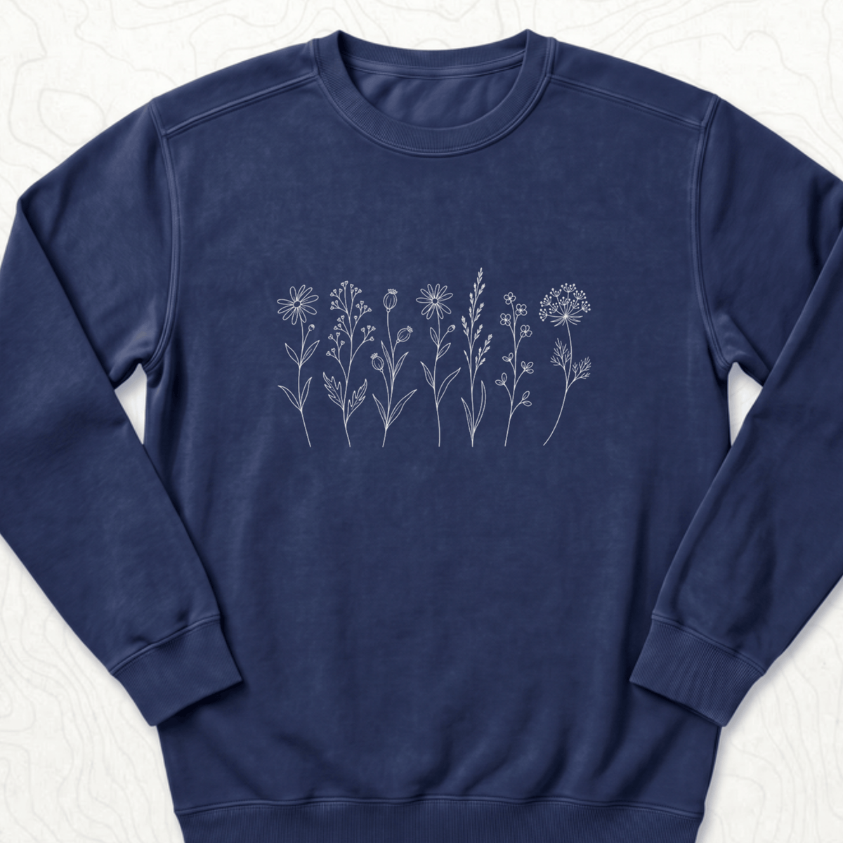 Wildflower Line Art Sweatshirt