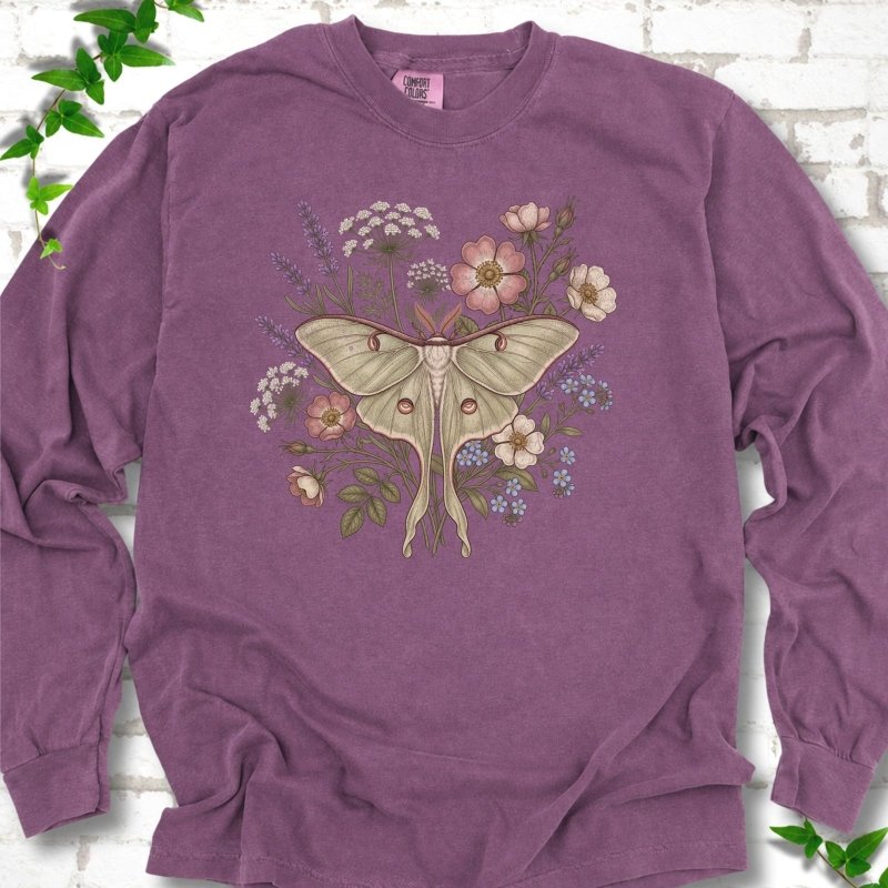 Wildflower Luna Moth LS T-Shirt