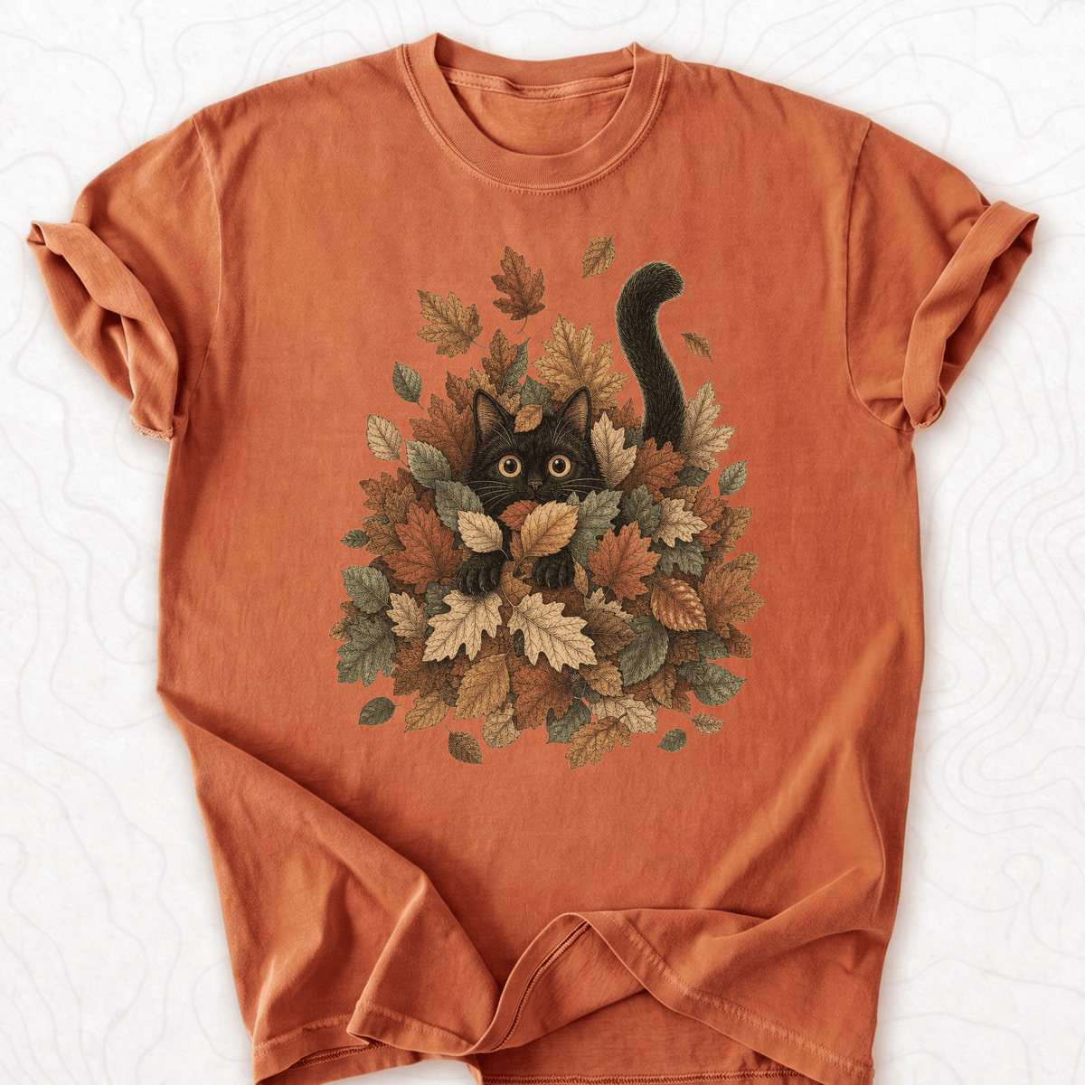 Autumn Leaf Cat T-shirt