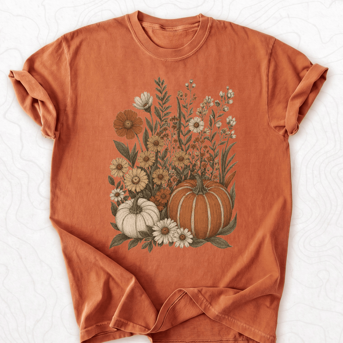 Autumn Pumpkin Floral T-shirt